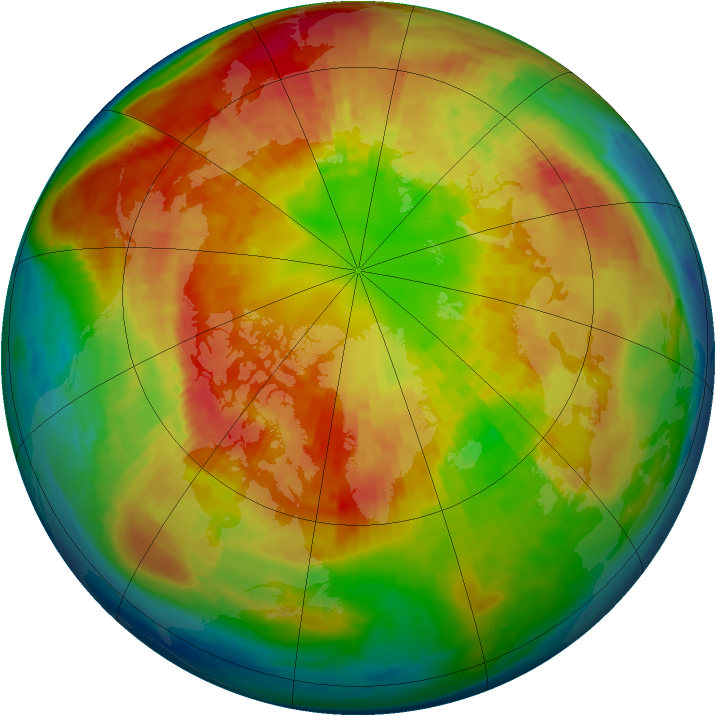 Arctic ozone map for 07 March 2004